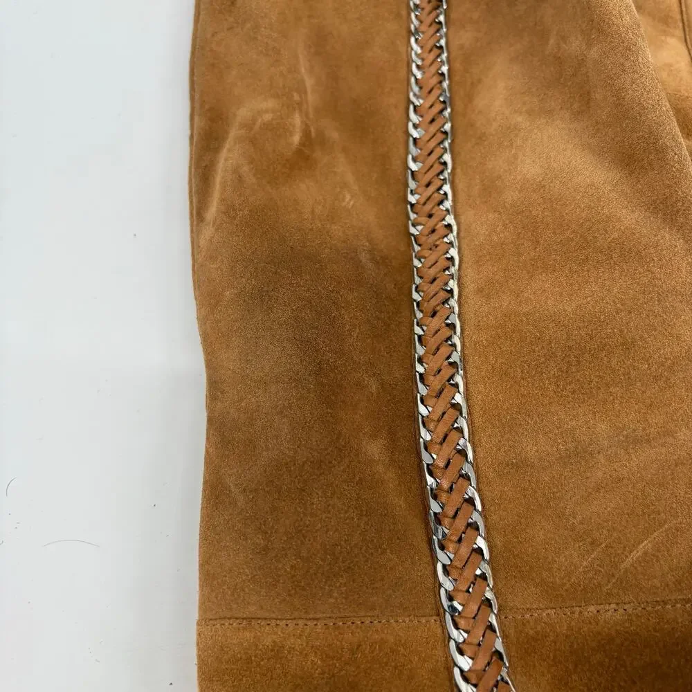 Michael Michael‎ Kors Tan Suede Tall Boots Size 8M Preppy Equestrian Fall Autumn